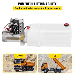ปั๊มไฮดรอลิกไฟฟ้าแบบสองทาง 8 ควอร์ต/2 แกลลอน DC 12V แรงดันสูงสุด 3200 PSI สำหรับรถพ่วงดั๊มพ์ - Product Image 3