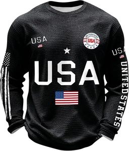 Sudaderas de Invierno para Hombre con Diseño de Bandera de EE. UU., 100% Algodón, con Estampado Digital Bordado - Product Image 3