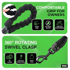 Padded Braided <b>Dog</b> <b>Leash</b> OEM ODM Custom Logo Comfortable Braided Pet <b>Leash</b> Direct Manufacturer - Product Image 3