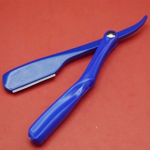 Hot Selling Japanese Style Men's Beard Shaving Half Blade Custom Barber Professional Safety Stainless Steel <b>Plastic</b> Foldable - Product Image 2
