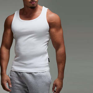 NESTA SPORTS Débardeur de sport classique sans manches blanc pour hommes avec logo personnalisé - Product Image 1