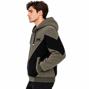 Men's Color Block <b>Hooded</b> <b>Jacket</b> Zip Up <b>Fleece</b> Sweatshirt Casual Winter Streetwear Hoodie <b>Jacket</b> - Product Image 3