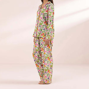 Conjuntos de Pijamas Térmicos para Mujer, Personalizados con Logotipo en la Parte Delantera, Vestido de Noche de 2 Piezas, Corte Cómodo y Relajado - Product Image 4