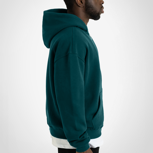 Sweat à capuche personnalisé zippé en molleton de coton premium, style streetwear uni, veste zippée de haute qualité, double fermeture éclair, imprimé 3D, vente en gros - Product Image 3