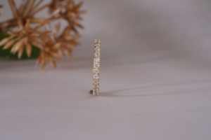 Impresionante Anillo de Boda de Oro de 14K con Moissanita Pavé para Mujer, Elegante Anillo Fino de Eternidad, Clásico Anillo de Aniversario, Joyería Fina Nupcial, Regalo - Product Image 6