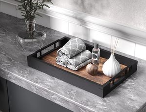 Plateau de service en bois élégant fabriqué par un fabricant OEM, avec une finition raffinée, pour la décoration moderne de la cuisine et de la salle à manger. - Product Image 1