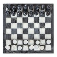 Juego de Ajedrez de Mármol Artesanal - Decoración Moderna de Alta Gama para el Hogar, Tablero de Ajedrez Coleccionable, Logotipo, Color y Tamaño Personalizables, Regalo para Bodas y Regreso a Clases