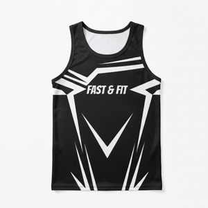 Débardeur de sport à sublimation, logo personnalisé, couleur unie, sans manches, respirant, séchage rapide, pour musculation et fitness - Product Image 1