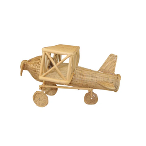 Avion décoratif en rotin naturel rustique, jouet pour enfants, décoration de chambre d'enfant, fabriqué au Vietnam - Product Image 2