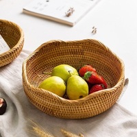 Handgeweven moderne bamboe eco-vriendelijke luxe opvouwbare picknickmand Vietnam multifunctionele opbergbak voor brood, fruit, snacks en eten