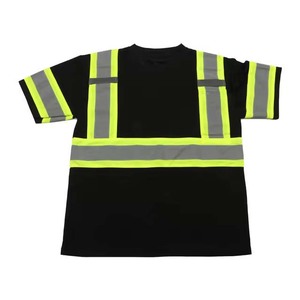 เสื้อทำงานแบบมองเห็นได้ชัดเจนสำหรับผู้ชาย โพลีเอสเตอร์ สีดำ-เหลือง แถบสะท้อนแสง เสื้อยูนิฟอร์มแบบมองเห็นได้ชัดเจน - Product Image 6