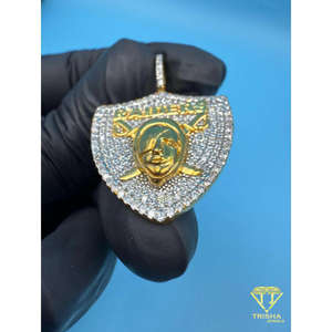 Pendentif de luxe hip-hop, accessoires sertis de pierres, style rappeur, finition polie haute brillance, bijoux - Product Image 4