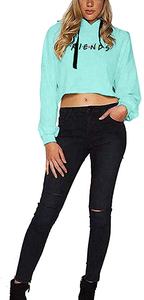 เสื้อครอปแบบมีเชือกรูดของผู้หญิง,เสื้อครอปฟิตเนสทรงครอปแขนยาวขนาดใหญ่พิเศษทำตามสั่งโลโก้ - Product Image 2