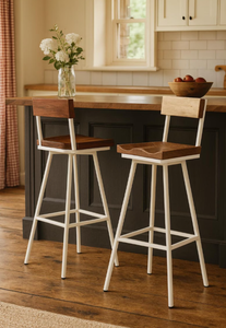 Silla de Bar de Madera de Teca Sólida, Artesanía de Calidad, Taburete de Cocina de Madera Natural, Sillón para el Hogar, Muebles para el Comedor - Product Image 2