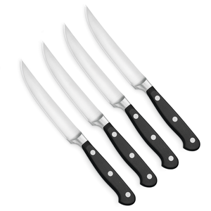 Juego de 4 Cuchillos Premium para Carne con Hojas Curvas de Acero Inoxidable y Mangos Azul Marino con Triple Remache para Restaurantes y Corte de Carne - Product Image 2