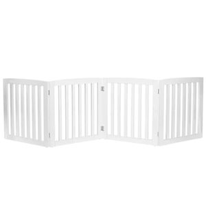 Cancelletto di Sicurezza per Cani a 4 Pannelli, Pieghevole, Autoportante, Bianco, 24 Pollici, per Interni ed Esterni, Impermeabile, con Chiusura a Pulsante, per Animali di Piccola Taglia - Product Image 2