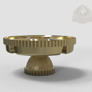 Cuenco de lujo para servir frutos secos, soporte para servir dátiles de Ramadán, diseño Majlis Palestina, bandeja dorada premium de acero inoxidable y vidrio. - Product Image 1