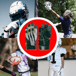Gants de football américain personnalisés à logo, haute qualité, design respirant, matière polyester, tailles sur mesure, antidérapants – Vente chaude - Product Image 2