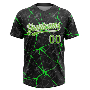 Camiseta de Béisbol para Hombre, Moderna, de Alto Rendimiento, con Logotipo Personalizado, Transpirable, 100% Poliéster, Impresión Digital, Verde y Negro - Product Image 1