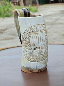 Taza de Cuerno de Búfalo Africano 100% Calidad Premium, Hecha a Mano, Artesanía Natural Tallada - Product Image 3