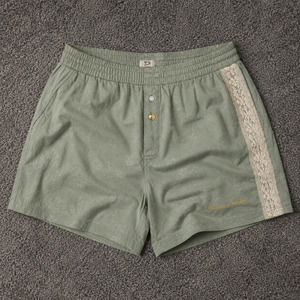 Pantalones Cortos Personalizados Color Verde Espuma de Mar, Pantalones Cortos Boxer para Hombre con Ribete de Encaje, Algodón Voile, Estilo Y2K, Ropa Urbana de Verano, Venta al Por Mayor - Product Image 1