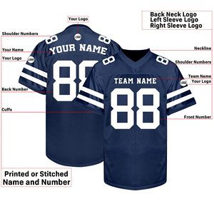 Fabricant de maillots de football américain en gros, mélange polyester-spandex, logo personnalisé, design sur mesure, broderie - Product Image 5