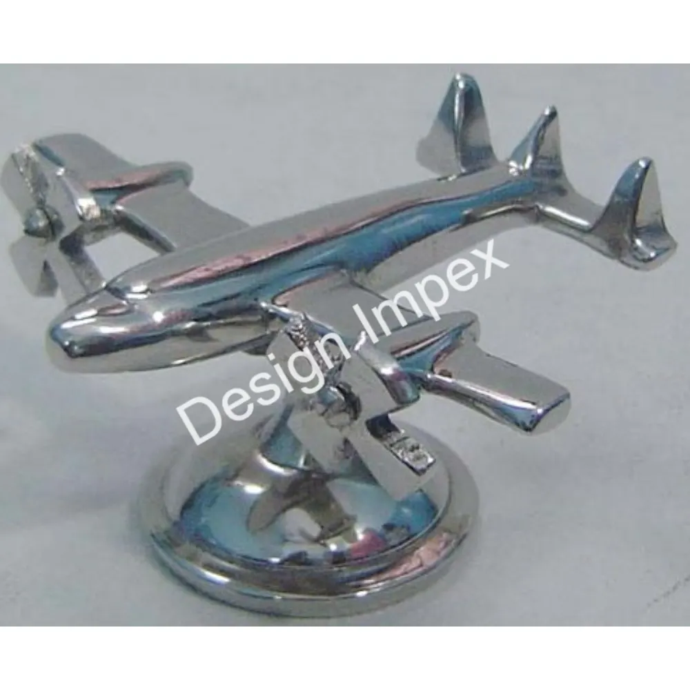 Kaliteli döküm alüminyum uçak modeli gümüş cilalı Metal çok zarif uçak ve masa nesne ofis uçak öğe