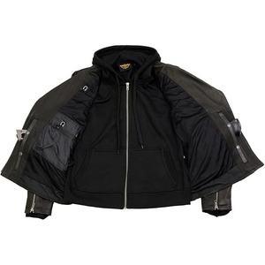 SAMROZ SPORTS Women's Premium Leather Motorcycle Riding Jacket With Removable Hoodie Liner - Product Image 3
