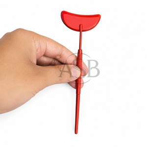 Custom Logo Half Moon Shaped Stainless Steel Eyelash <b>Mirrors</b> Red Coated Lash Extensions for Beauty Pocket <b>Mirror</b> - Product Image 1
