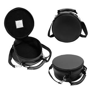 Black <b>Masonic</b> Regalia Cap Case Leather Freemason Hat Soft Carry Bag Zipper Closure Lightweight Customizable Excellent Protection - Product Image 1