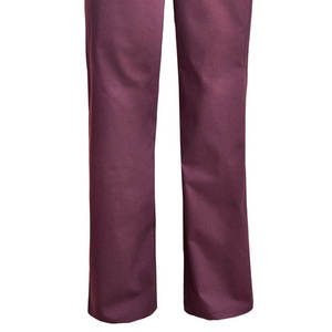 Tenue Médicale Femme Bordeaux à Col en V et Manches Courtes en Coton, Ensemble Blouse et Pantalon Droit pour Hôpital et Soins de Santé à Prix Réduit - Product Image 4