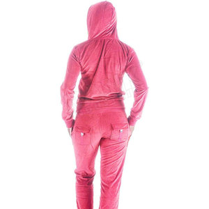 Survêtement en polaire rose pour femme, long, à capuche, avec fermeture éclair, poches latérales, vêtements d'hiver décontractés, coupe régulière - Product Image 4