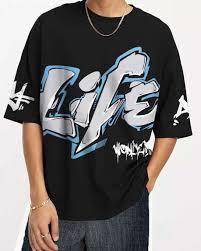 เสื้อยืดโอเวอร์ไซส์ผู้ชาย ผ้าฝ้าย สตรีทแวร์ คุณภาพพรีเมียม ลายกราฟิก พิมพ์ลายลำลอง - Product Image 3