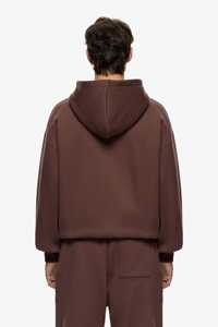 Mens Solid <b>Brown</b> Custom Logo Full Zip Hoodie and Matching <b>Jogger</b> Sweatpants Tracksuit OEM ODM Wholesale Apparel - Product Image 3