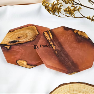 Rustic Resin Handmade <b>Coaster</b> Set 4X4 Inches Square Luxury <b>Drink</b> <b>Coasters</b> for Kitchen Dining Available Different Colors-Tradebyd - Product Image 4