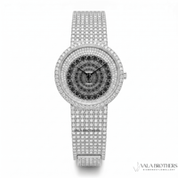 Piagett Moissanit-Diamant Sport-Business-Modeuhr Antike Quarz-Edelstahl-Uhr mit Saphirglas-Lünette 3BAR Wasserdicht