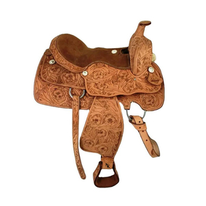 Nouvelle selle de travail Western en cuir de vachette de qualité supérieure, équipement d'équitation confortable, selle Western en cuir de style anglais - Product Image 1