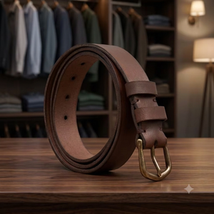 BS INTERNATIONAL Custom Steel Square Pin <b>Cow</b> Hide Genuine Leather Belt Heavy Duty Eco-Friendly Vintage Men's Waterproof Durable - Product Image 1