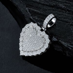 Collier pendentif en forme de cœur en argent sterling 925 plaqué rhodium avec diamant cultivé en laboratoire pour femme, bijoux élégants et luxueux - Product Image 3