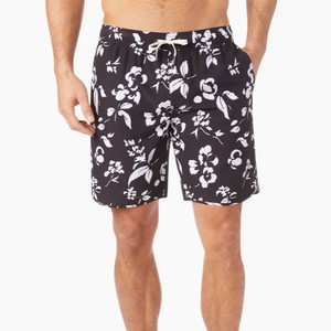 New Designs Men's <b>Black</b> Floral Swim Shorts 2-in-1 Beach <b>Trunks</b> with Inner Liner and Drawstring, Summer Pool and Surf Active Wear - Product Image 3