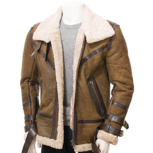 Veste en cuir d'agneau haut de gamme pour homme, hiver, cuir véritable doux, élégante, confortable, style motard, logo frontal - Product Image 1