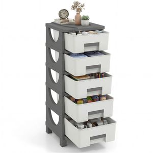 Mobiletto Salvaspazio a 5 Cassetti in PP per Camera da Letto, Bagno, Ufficio - Product Image 2