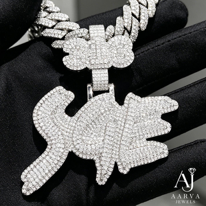 Collar con Colgante de Moissanita en Plata 925 de AARVA JEWELS, Chapado en Rodio, Cadena Estilo Hip Hop, Unisex, Regalo de Aniversario, Joyería de Moda - Product Image 4