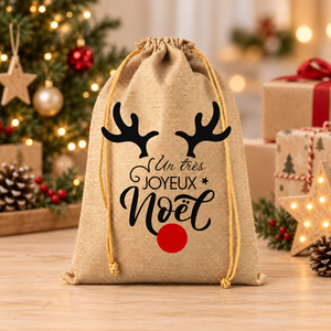 Bolsa de Yute Natural con Cordón, 20x30 cm, Bolsa de Regalo de Navidad, Sin Laminar, Ecológica, Impresión Personalizada, Venta al Por Mayor, Marca Privada, a Granel - Product Image 5