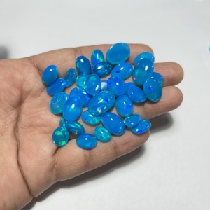 Ópalo Etíope de Color Pryba, Ópalo Azul Natural, Cabujón de Corte Ovalado, Ópalo de Fuego Genuino, Gema Suelta para Joyería y Regalo - Product Image 5