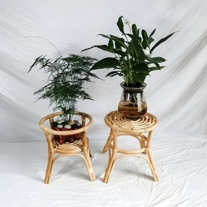 Stands de plantes en osier naturel élégant support de support de pot de jardinière en rotin d'intérieur pour plantes accessoires de décoration de la maison - Product Image 6