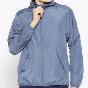 Veste coupe-vent imperméable unie respirante à séchage rapide en denim style vintage avec impression frontale pour homme – Collection Printemps - Product Image 1