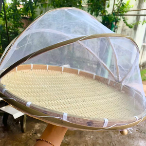 Premium Natural Bamboo Tray with Mesh <b>Net</b> Handmade Food Drying Basket for <b>Kitchen</b> Use - Product Image 6