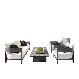 Ensemble de meubles de jardin en aluminium moderne Rano, salon de jardin extérieur, canapé, chaise, table pour villa, appartement, bord de piscine - Product Image 1
