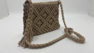 Bolsos de Macramé de Algodón de Doble Color con Diseño de Nudos Hechos a Mano, Cierre Abierto, Plegables, Aspecto Elegante, Duraderos, Funcionalidad Diaria - Product Image 3